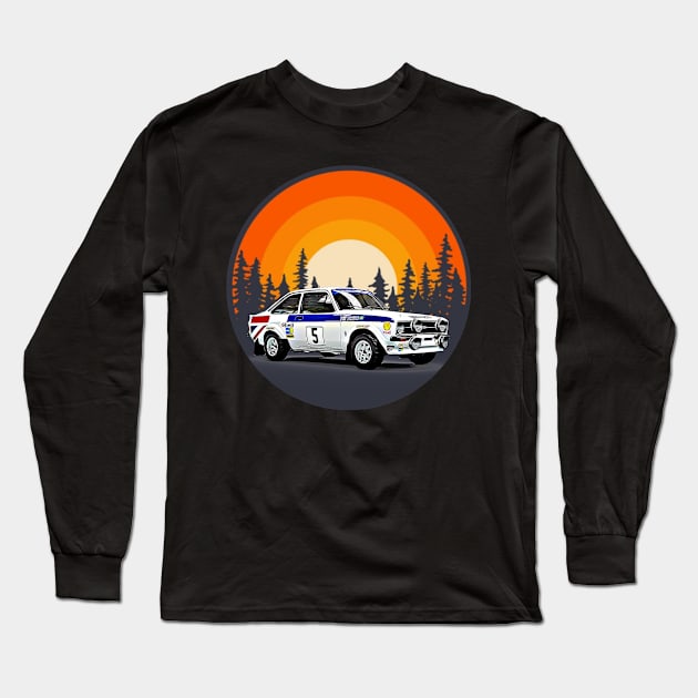 Escort Rally Forest Print Long Sleeve T-Shirt by SynchroDesign